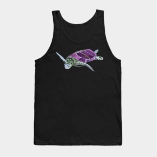 Sea Turtle in Violet and Green Tank Top